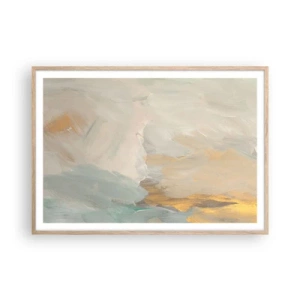 Póster en marco roble claro - Abstracción - una tierra de dulzura - 100x70 cm