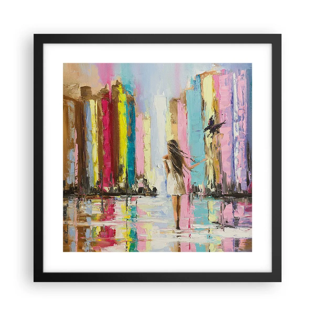 Póster en marco negro - Sígueme - 40x40 cm