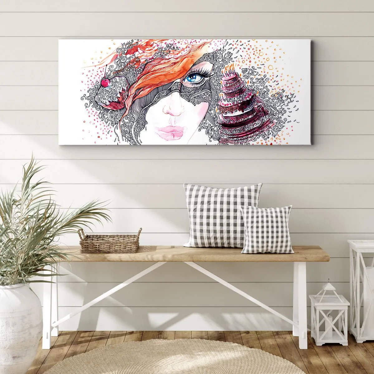 Cuadro sobre lienzo - Impresión de Imagen - Con ella cada día es una fiesta - 100x40 cm