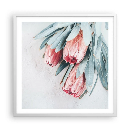 Póster en marco blanco - Avergonzada de su propia belleza - 60x60 cm