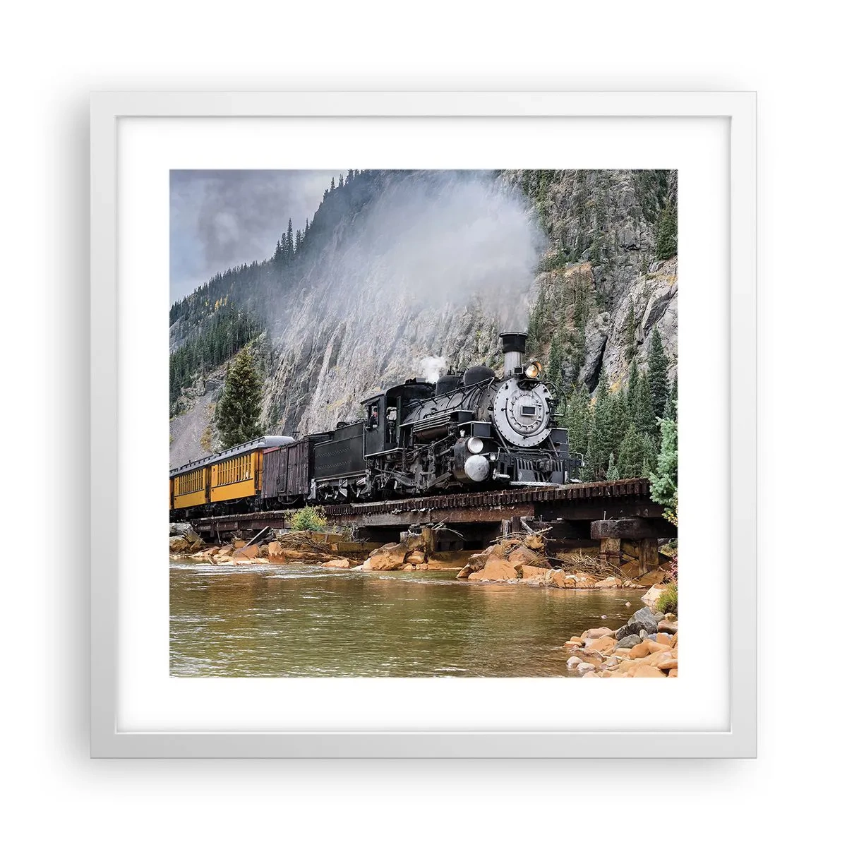 Póster en marco blanco - ¿Adónde me llevas? - 40x40 cm