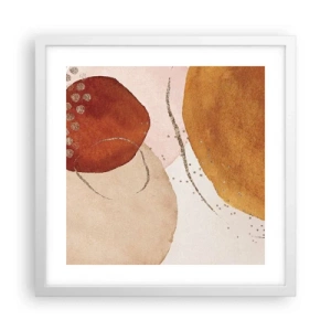 Póster en marco blanco - Movimiento abstracto - 40x40 cm