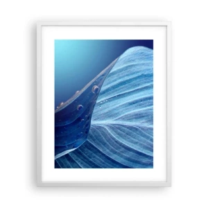 Póster en marco blanco - Gotas ocultas de azul - 40x50 cm