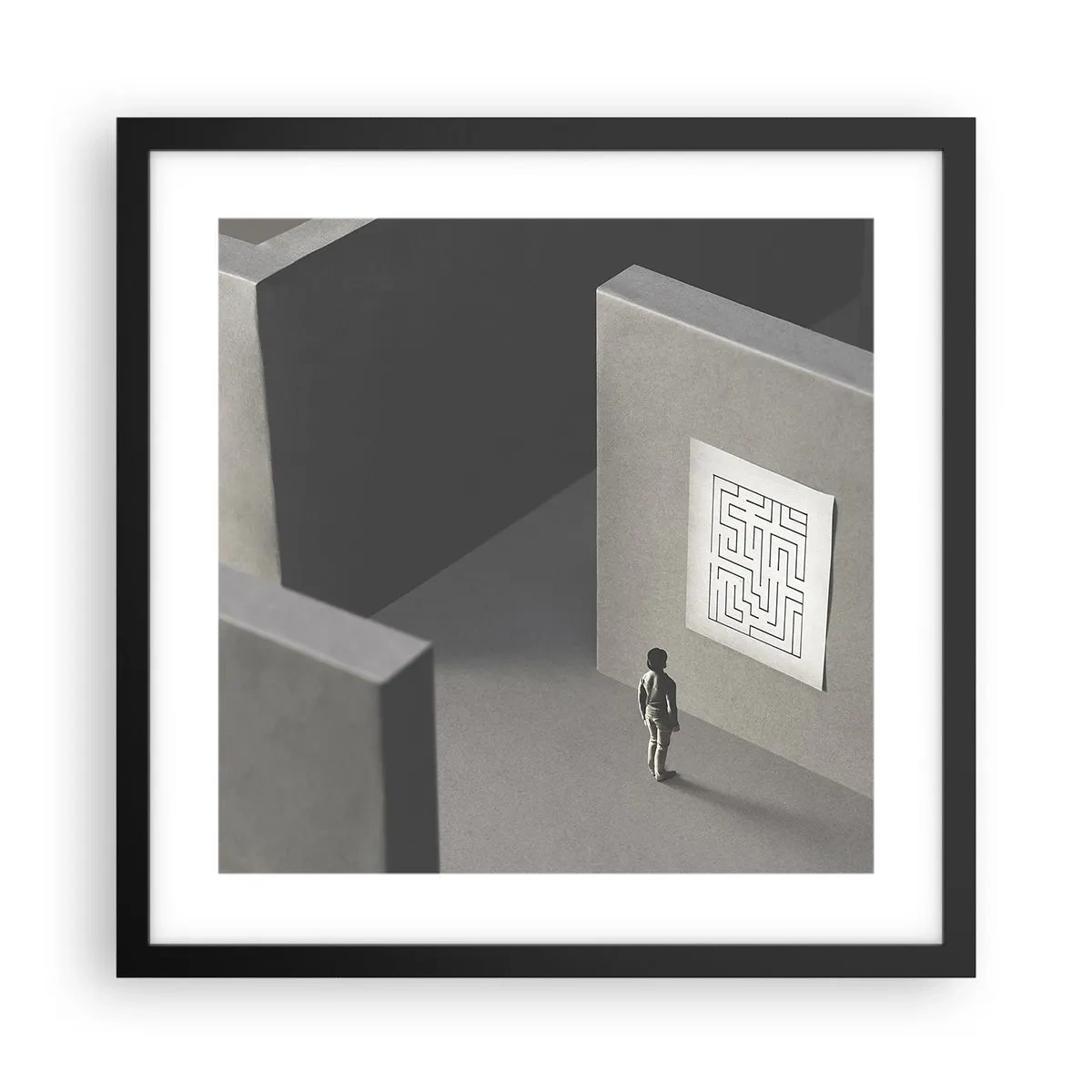 Póster en marco negro - ¿Pero dónde estoy? - 40x40 cm