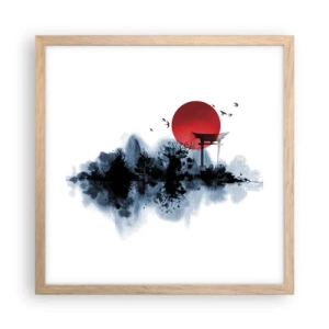 Póster en marco roble claro - Visión japonesa - 40x40 cm