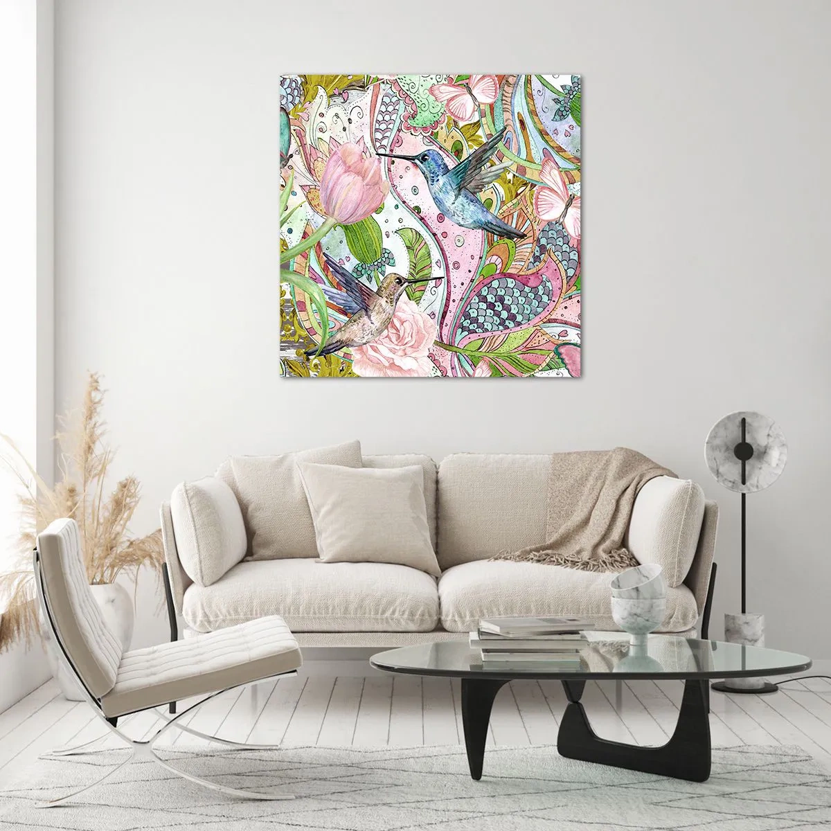 Cuadro sobre vidrio - Impresiones sobre Vidrio - Enredado en las vides - 50x50 cm