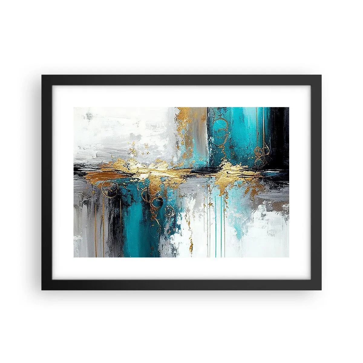 Póster en marco negro - Todo fluye - 40x30 cm