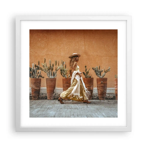 Póster en marco blanco - Estilo hippie - 40x40 cm