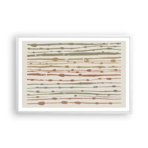 Póster en marco blanco - Composición de notas musicales - 91x61 cm