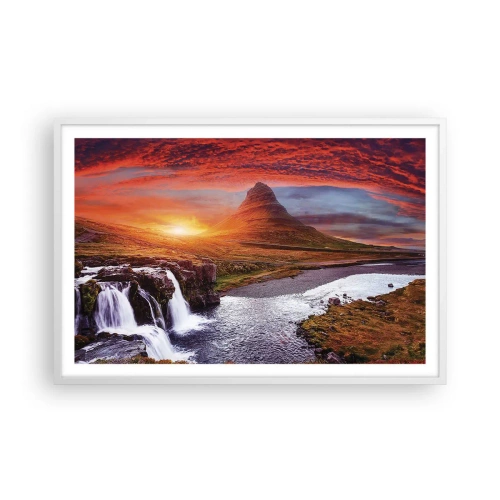 Póster en marco blanco - Una vista de la Tierra Media - 91x61 cm