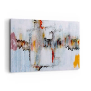 Cuadro sobre lienzo - Impresión de Imagen - Patrón abstracto con colores vivos sobre un fondo claro. - 120x80cm - Abstracto sobre el agua - Decoración de pared moderna para salón y dormitorio ARTTOR