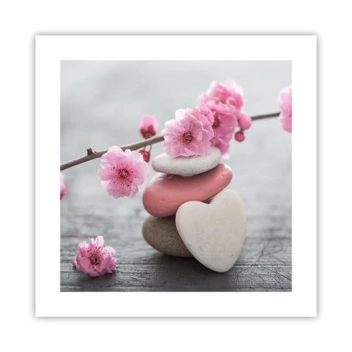 Póster - Felicidad con la flor del cerezo - 40x40 cm