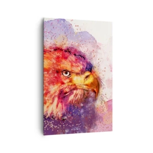 Cuadro sobre lienzo - Impresión de Imagen - Retrato de un águila en colores artísticos de acuarela. - 80x120cm - No quieres saber lo que estoy pensando - Decoración de pared moderna para salón y dormitorio ARTTOR