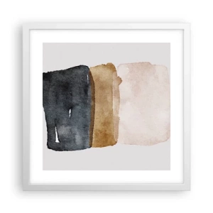 Póster en marco blanco - Una composición de colores tierra - 40x40 cm