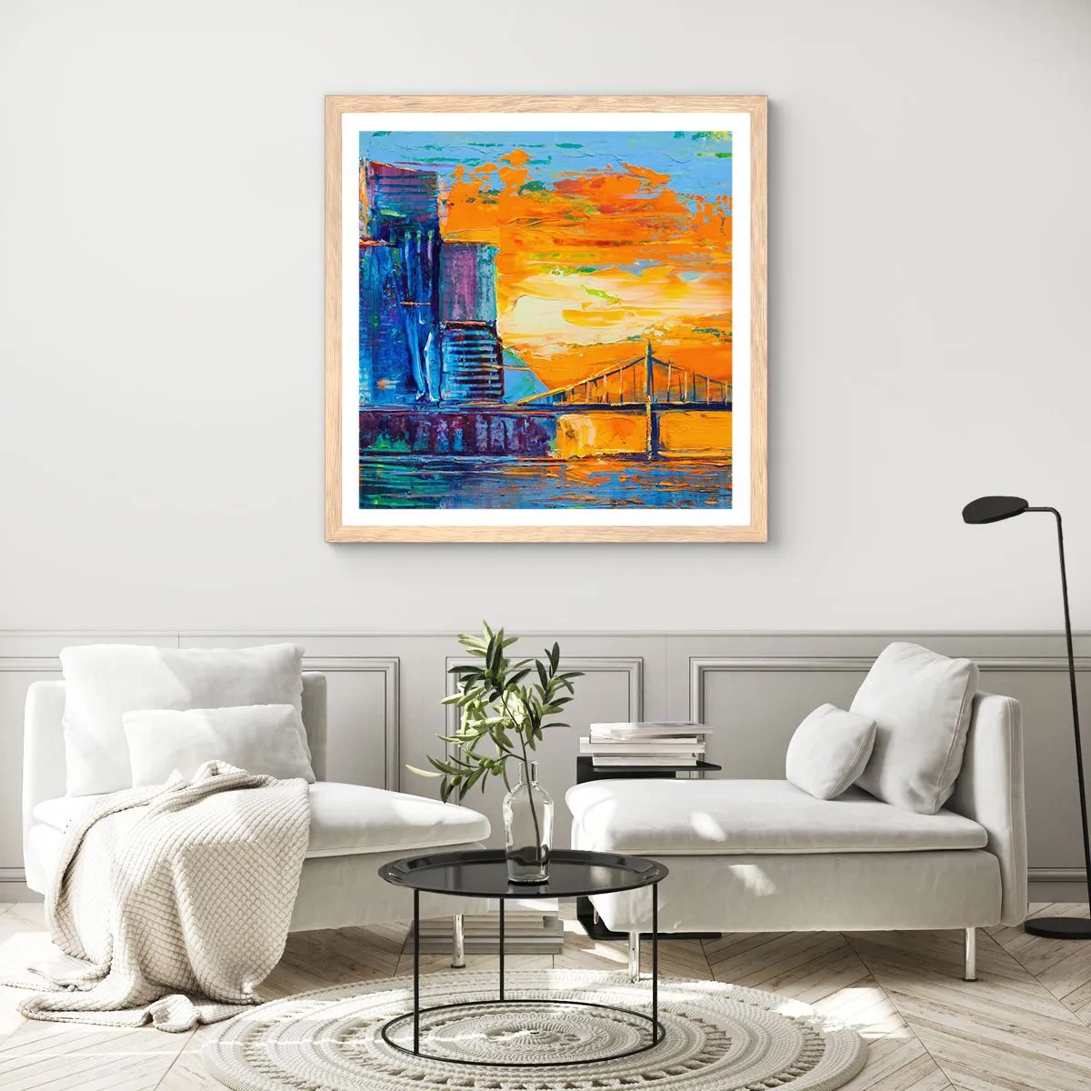 Póster en marco roble claro - Cultura y naturaleza - 60x60 cm