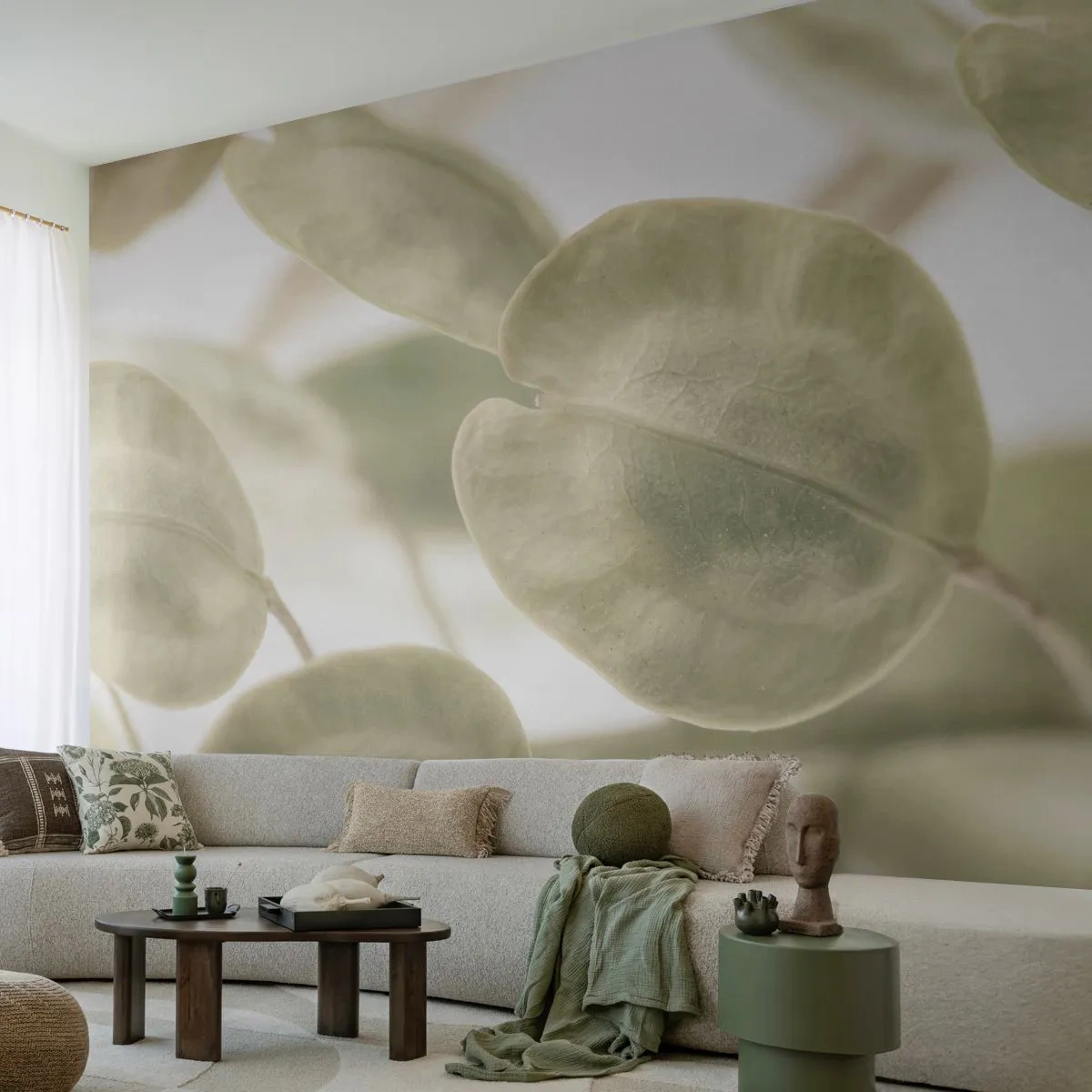 Fotomural personalizado Autoadhesivo Deluxe Sticker - Al principio de los tiempos había hojas... - flores, Calma, Hojas