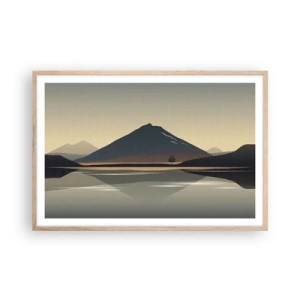 Póster en marco roble claro - Reflejo de espejo - 91x61 cm