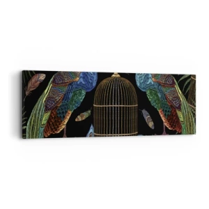 Cuadro sobre lienzo - Impresión de Imagen - Con plumajes reales - 90x30 cm