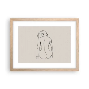 Póster en marco roble claro - Esbozos de una espalada - 40x30 cm