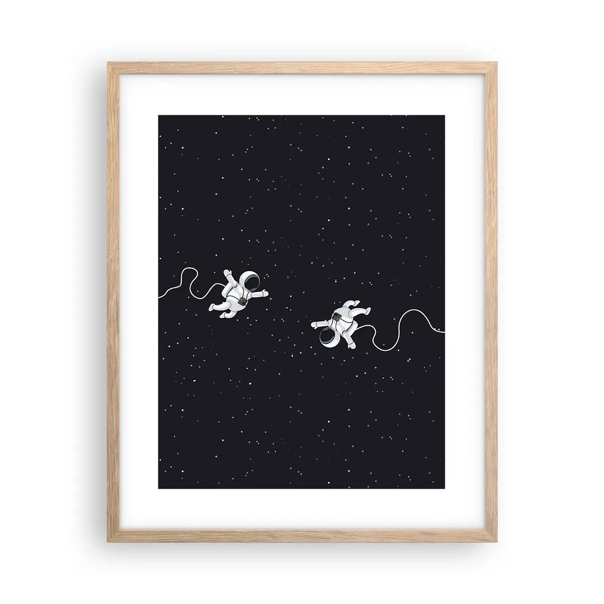 Póster en marco roble claro - Danza cósmica - 40x50 cm