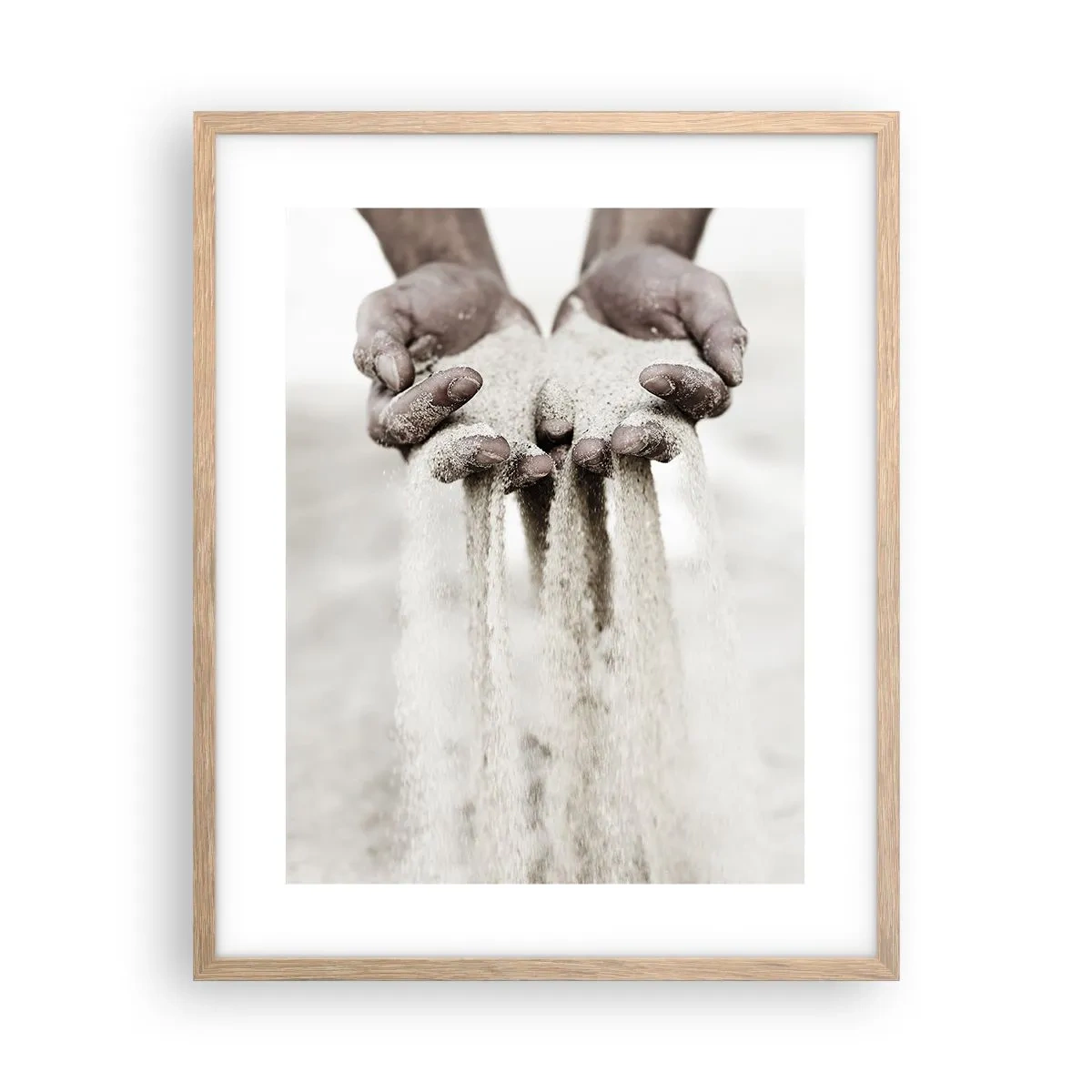 Póster en marco roble claro - Con estas manos... - 40x50 cm