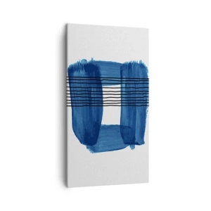 Cuadro sobre lienzo - Impresión de Imagen - Composición azul y negra - 45x80 cm