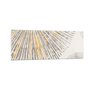 Cuadro sobre vidrio - Impresiones sobre Vidrio - Patrón abstracto en forma de rayo - 140x50cm - Belleza lineal - Decoración de pared moderna para salón y dormitorio ARTTOR