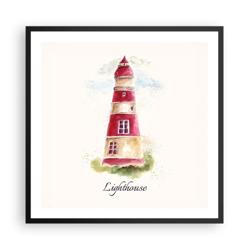 Póster en marco negro - Siempre observando - 60x60 cm