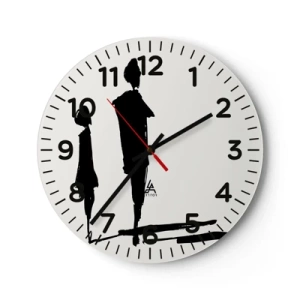 Reloj de pared - Reloj de vidrio - ¿Seguro que juntos? - 40x40 cm