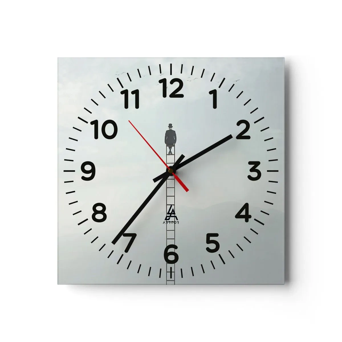 Reloj de pared - Reloj de vidrio - Hacia lo más alto - 40x40 cm