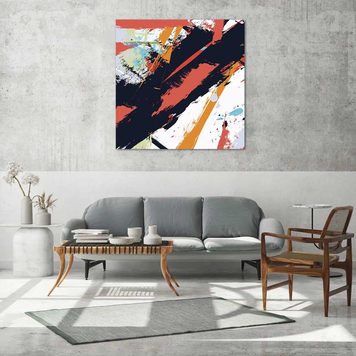 Cuadro sobre vidrio - Impresiones sobre Vidrio - Composición dinámica - 70x70 cm