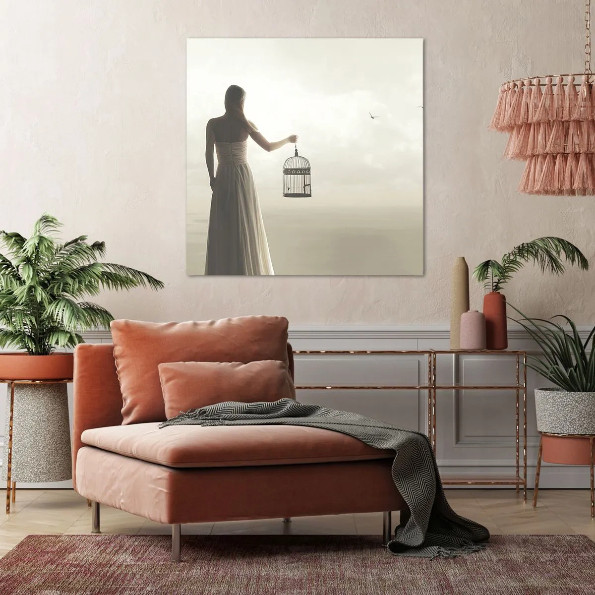 Cuadro sobre lienzo - Impresión de Imagen - Sé libre - 40x40 cm