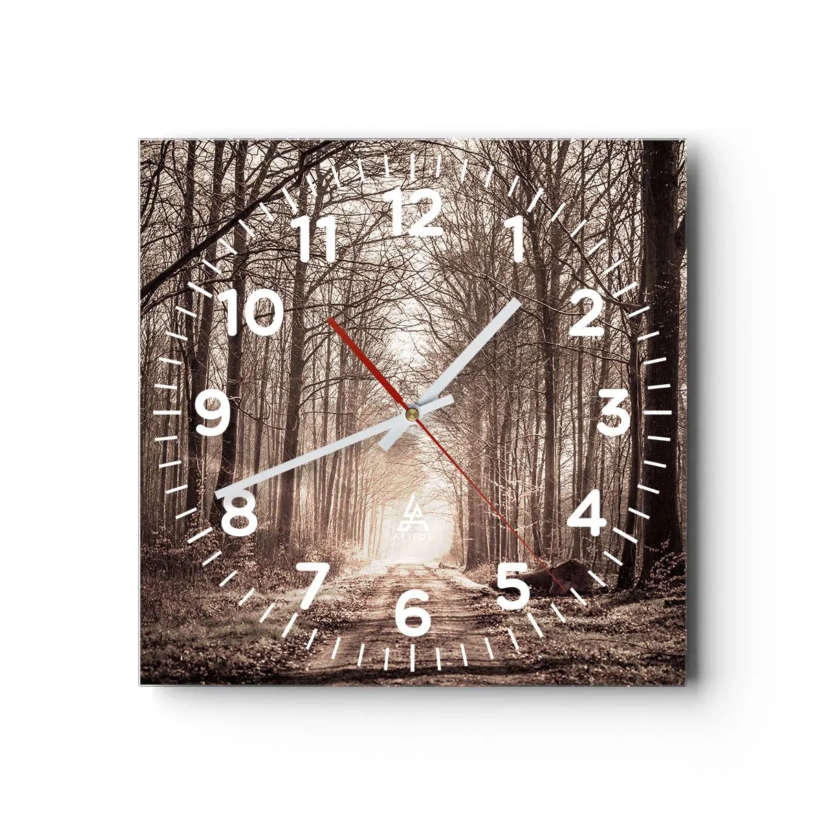 Reloj de pared - Reloj de vidrio - La catedral del bosque - 30x30 cm