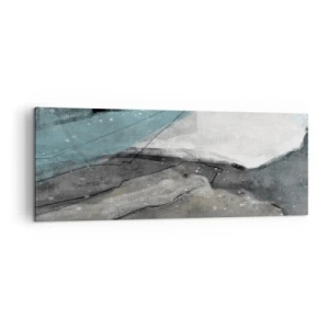 Cuadro sobre lienzo - Impresión de Imagen - Composición abstracta en tonos grises y azules. - 140x50cm - Abstracción: rocas y hielo - Decoración de pared moderna para salón y dormitorio ARTTOR