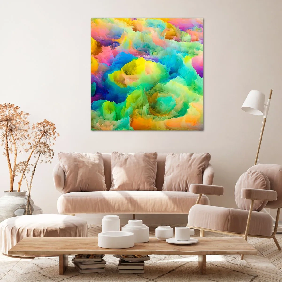 Cuadro sobre lienzo - Impresión de Imagen - Arco iris borroso - 30x30 cm
