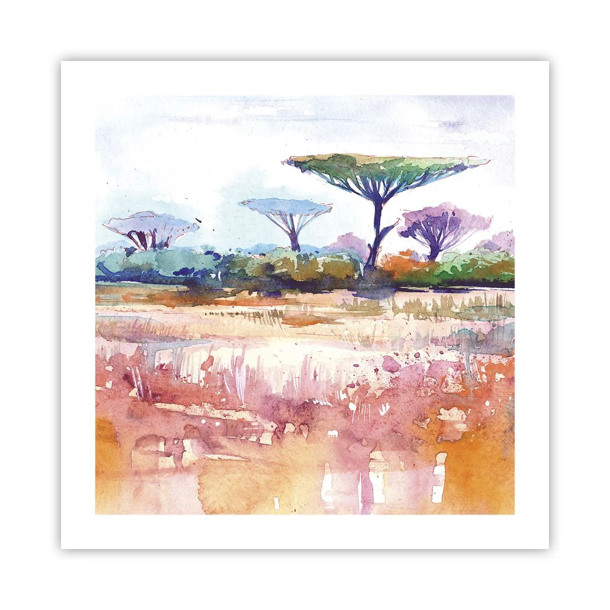 Póster - Colores de la sabana - 50x50 cm