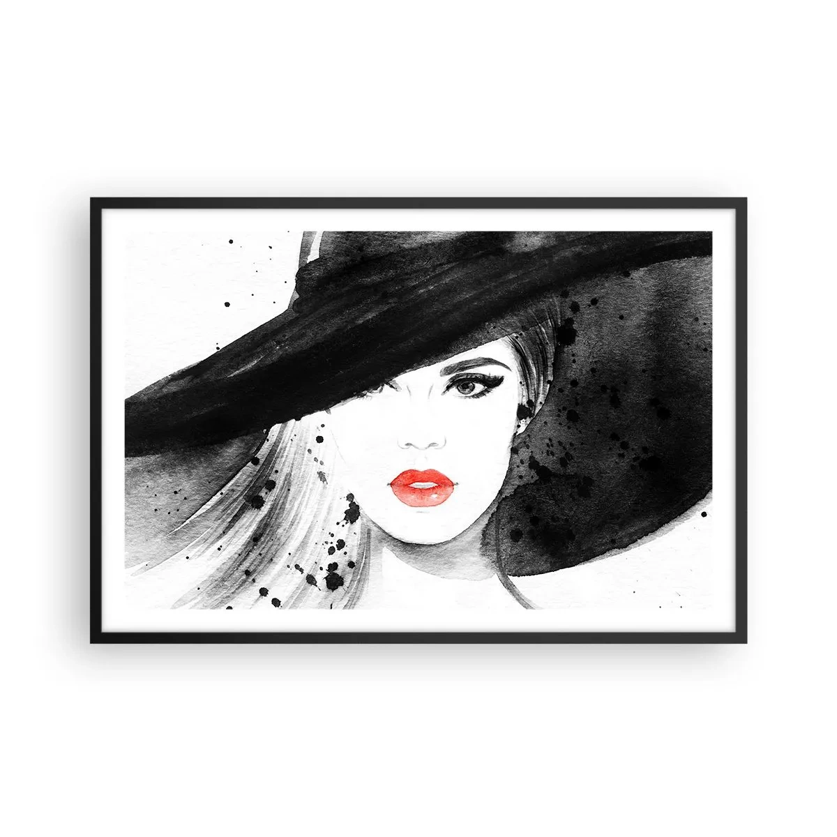Póster en marco negro - Dama de negro - 91x61 cm