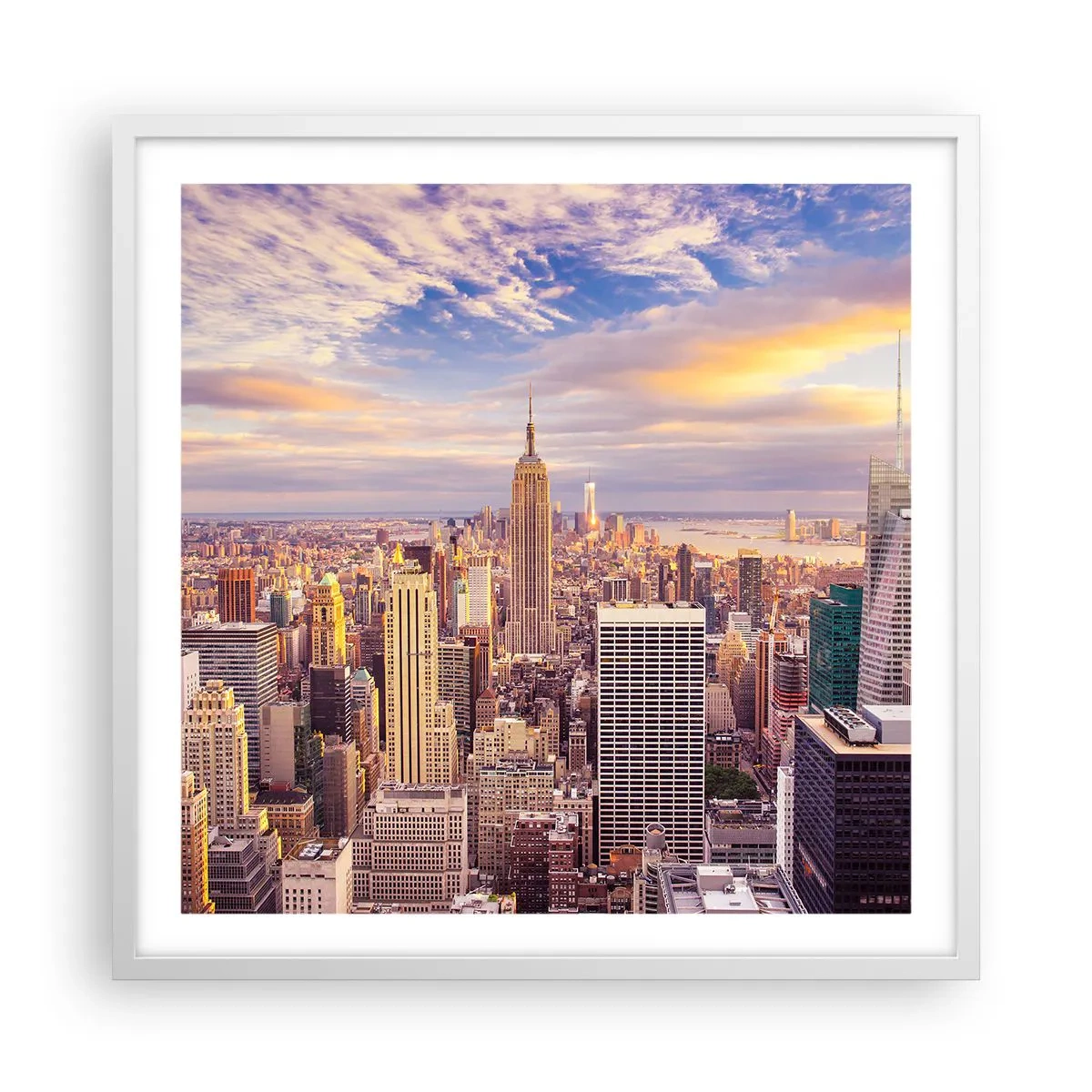 Póster en marco blanco - Alcanzar las nubes - 60x60 cm