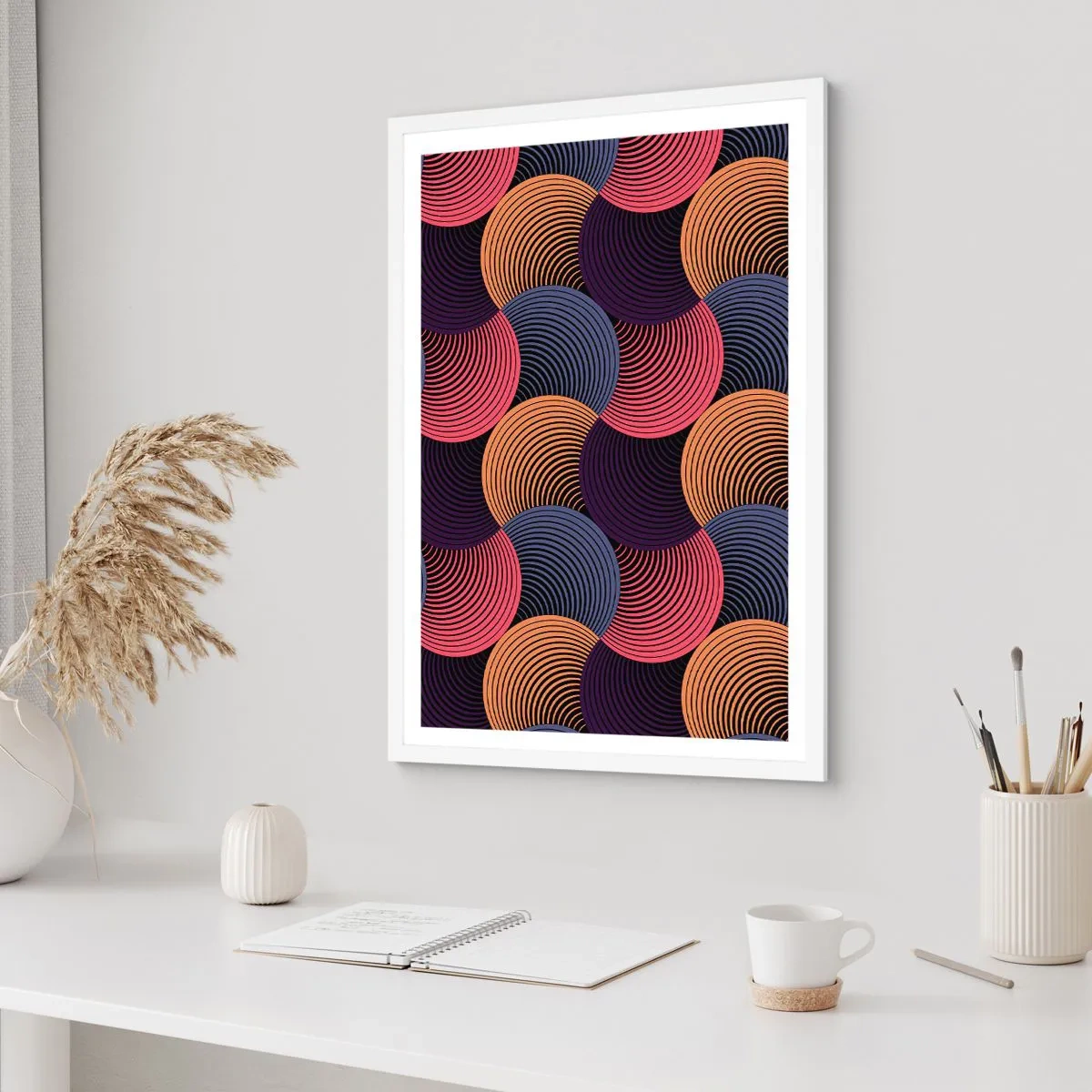 Póster en marco blanco - En un ritmo circular - 70x100 cm