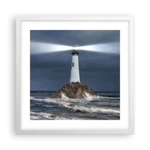 Póster en marco blanco - ¡Aquí... aquí... aquí! - 40x40 cm