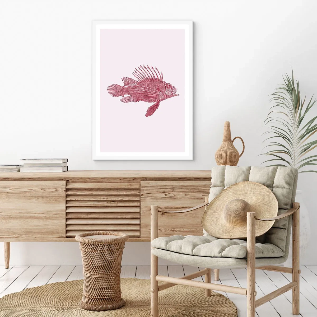 Póster en marco blanco - Un habitante de aguas exóticas - 40x50 cm