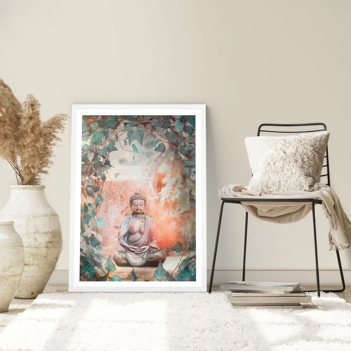 Póster en marco blanco - Alegre armonía - 70x100 cm