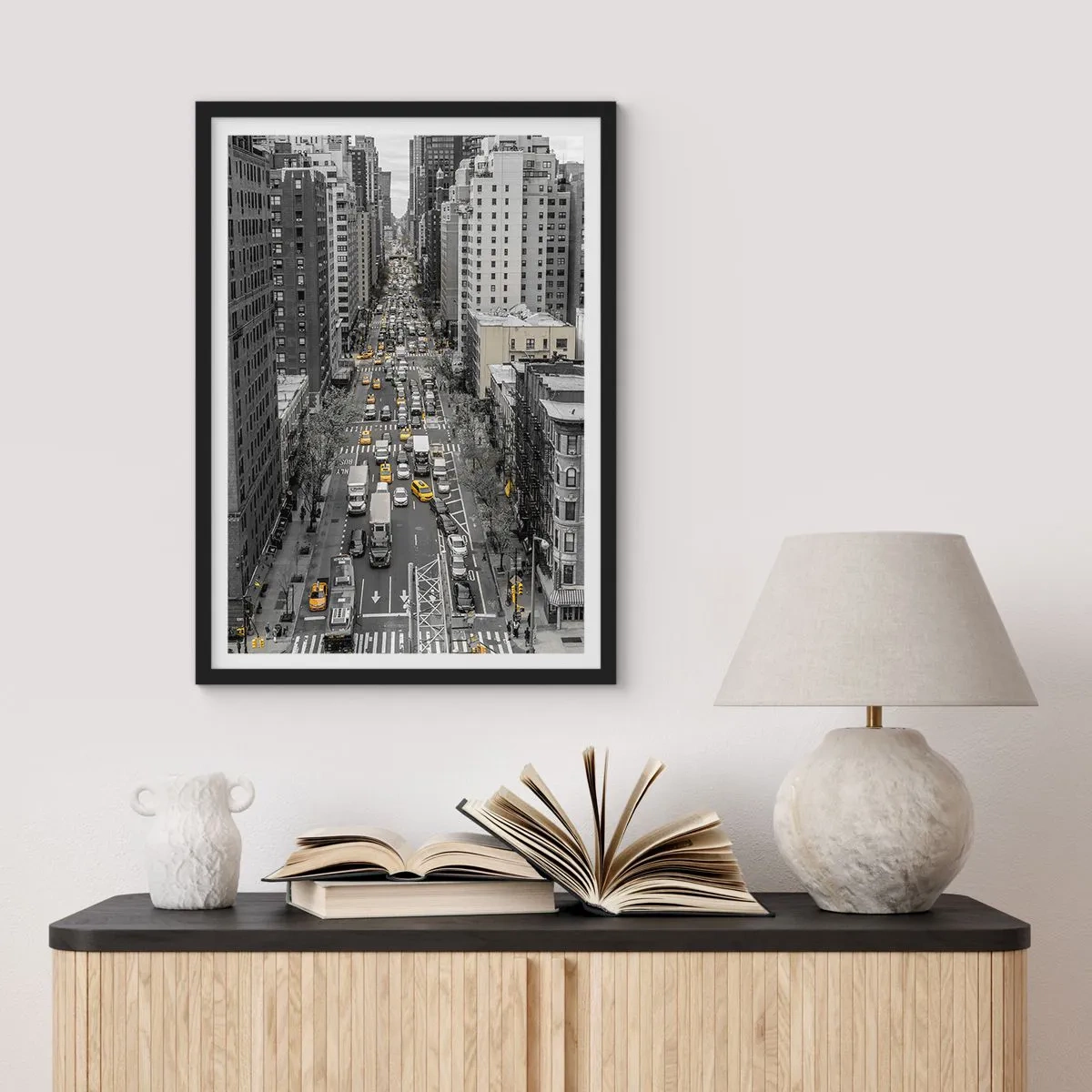 Póster en marco negro - La vida de Nueva York - 30x40 cm