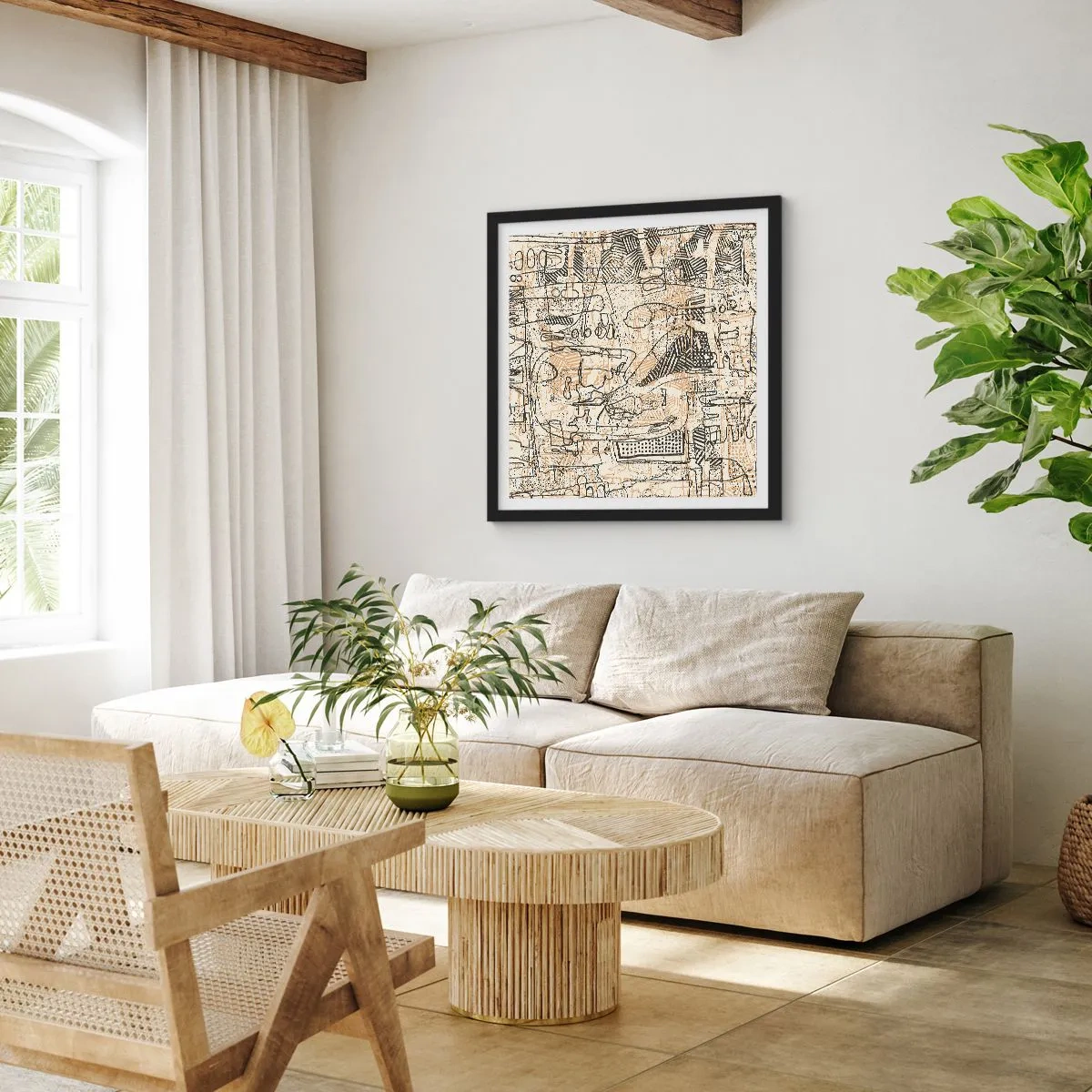 Póster en marco negro - A la espera de ser descifrado - 60x60 cm