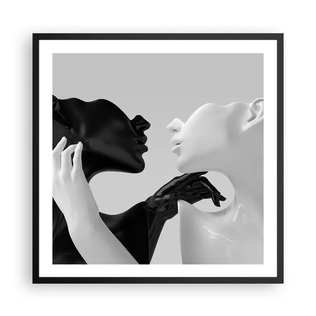 Póster en marco negro - Atracción - deseo - 60x60 cm