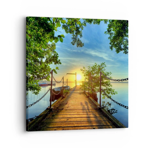 Cuadro sobre lienzo - Impresión de Imagen - Atardecer junto al agua - 30x30 cm