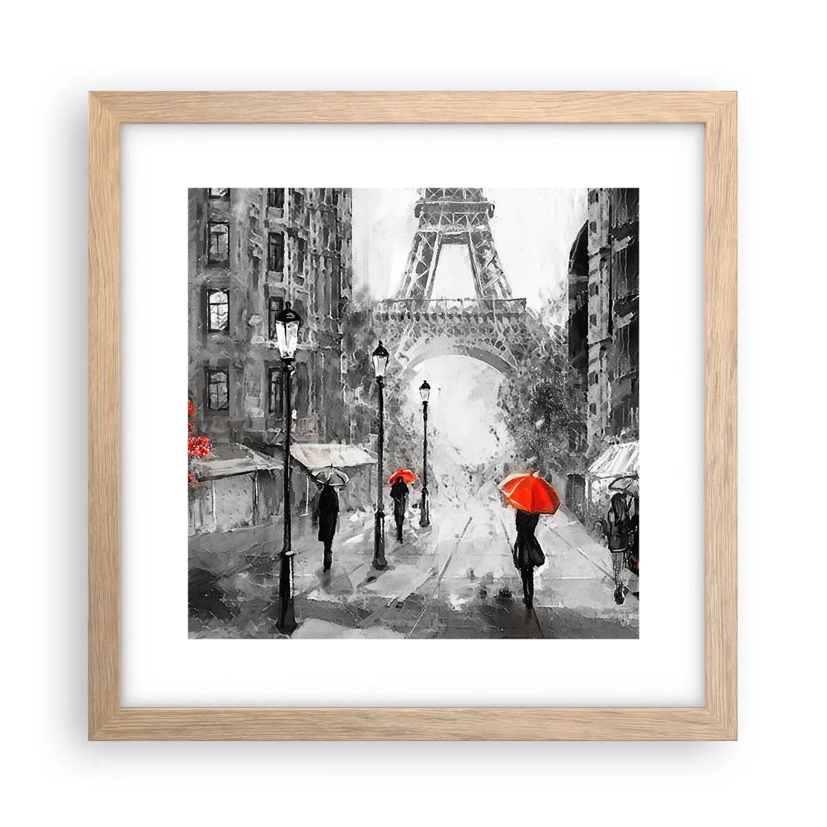 Póster en marco roble claro - Todos los caminos conducen a ella - 30x30 cm