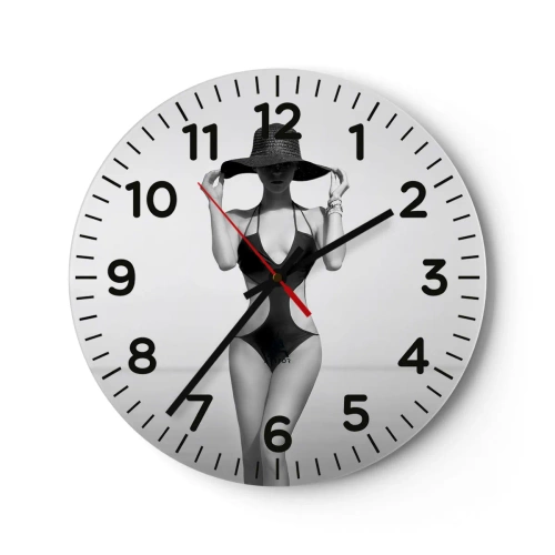 Reloj de pared - Reloj de vidrio - Mi nombre es Elegancia - 30x30 cm
