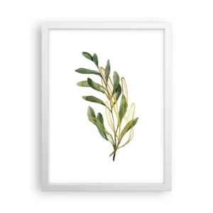 Póster en marco blanco - La vida se abre camino - 30x40 cm