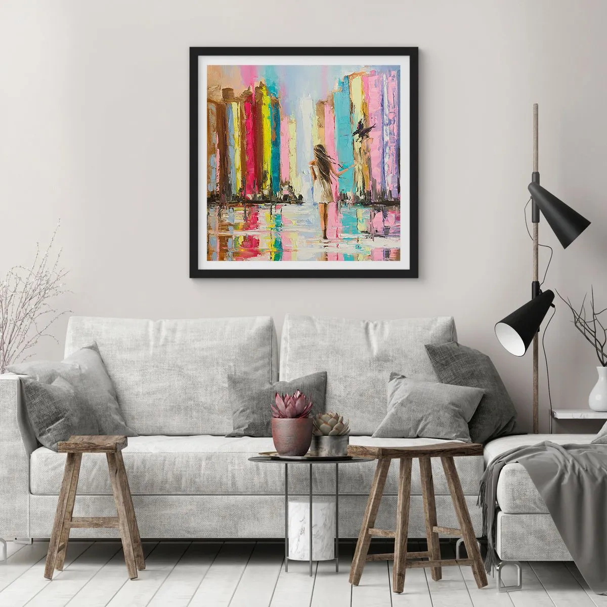 Póster en marco negro - Sígueme - 60x60 cm